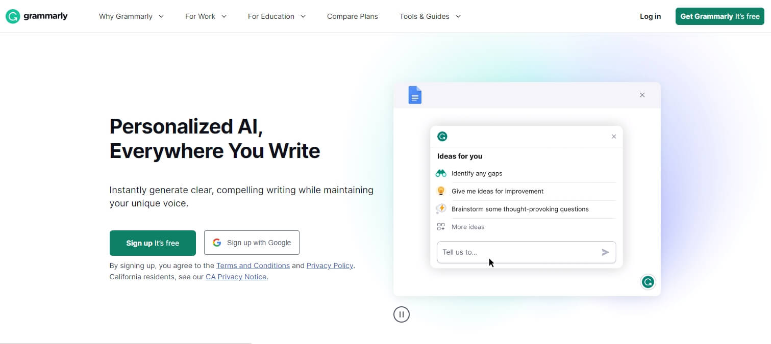 Grammarly interface