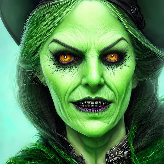 Green skin witch makeup