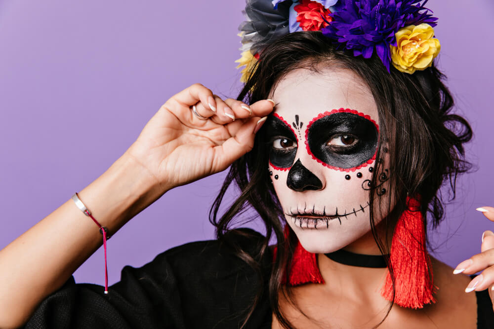 Halloween skull makeup