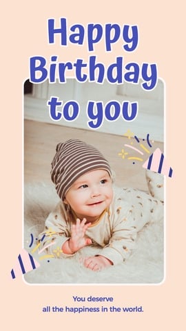 Happy Birthday Instagram Story Template For Kids