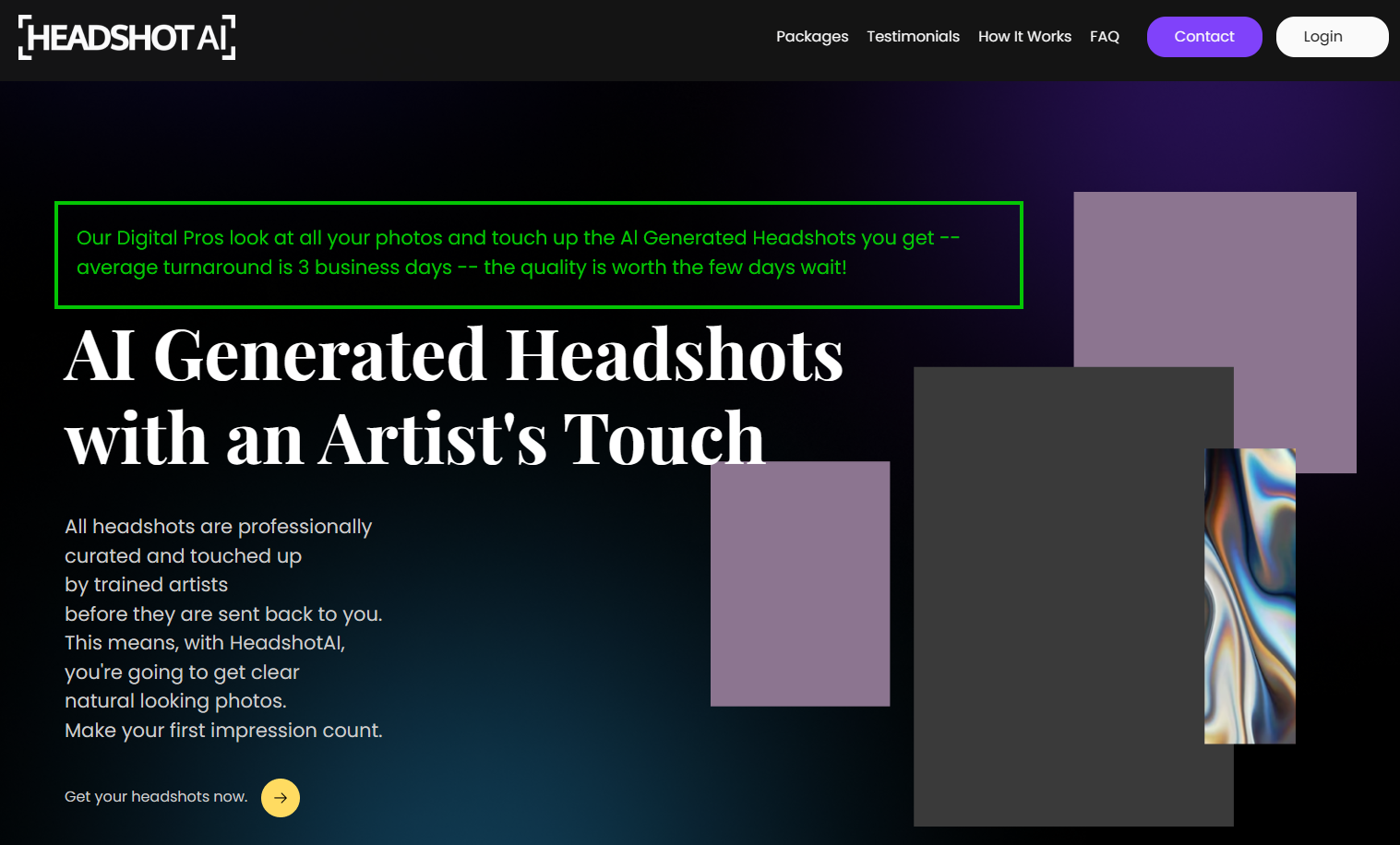 headshotai.studio offical web page