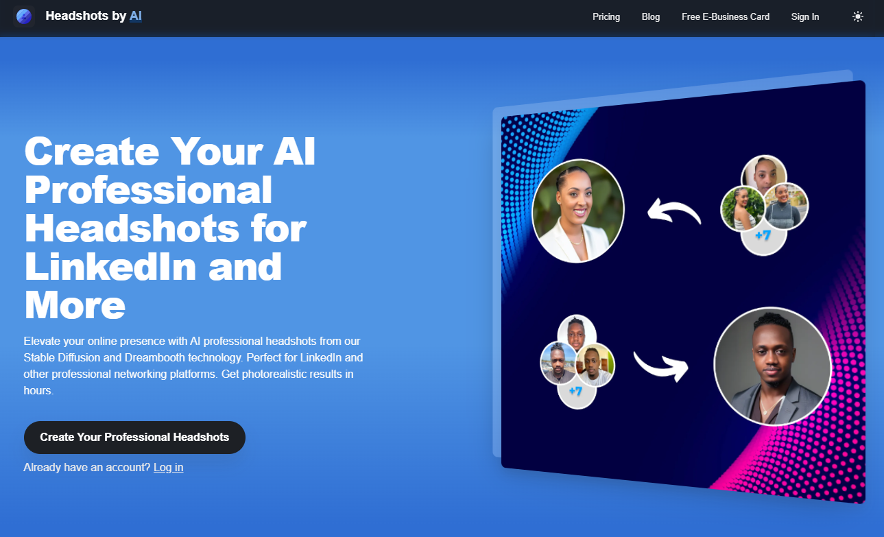Headshots by AI offical web page