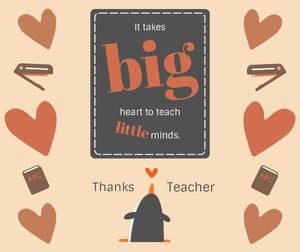Heart Teacher Appreciation Card Facebook Post Template