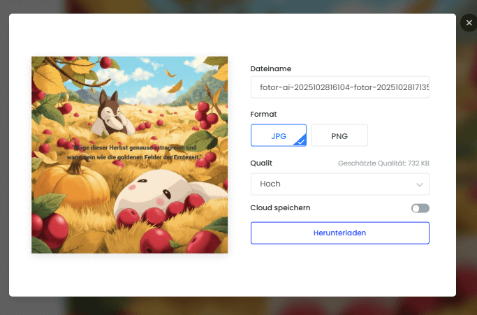 Herbstbild mit Grüß kombinieren und herunterladen