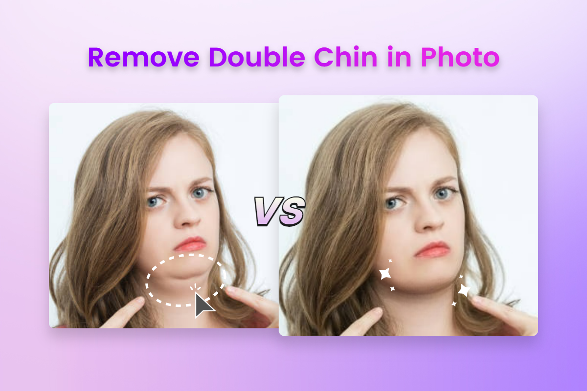 How to get rid of double chin in photo