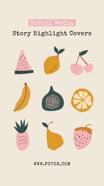 Illustration Creative Fruits Instagram Highlight Cover