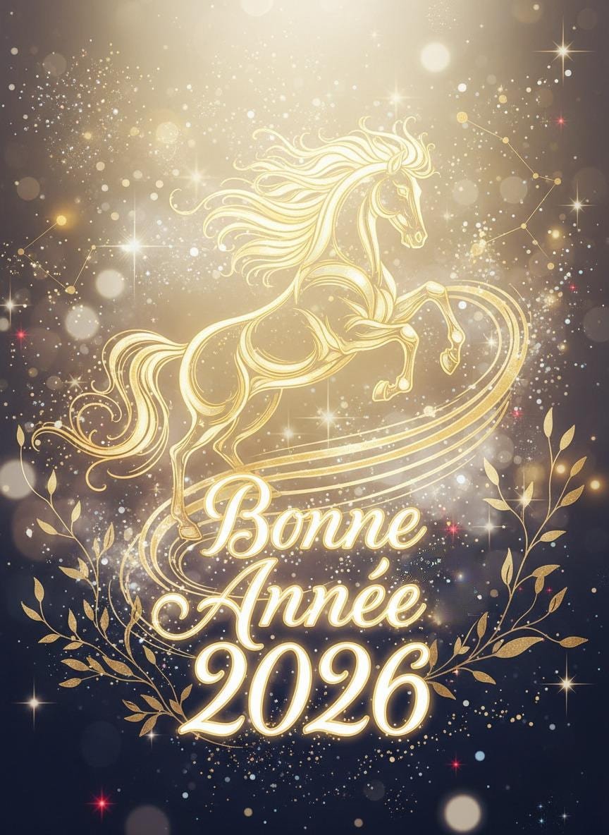 Image de bonne année avec cheval