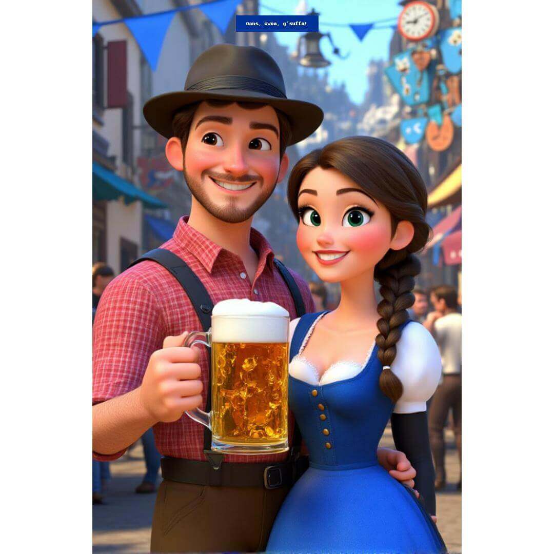 Ein Profilbild im Stil von Cartoon vom Oktoberfest erstellen