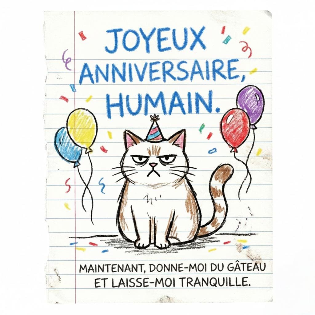 Joyeux anniversaire rempli d'humour