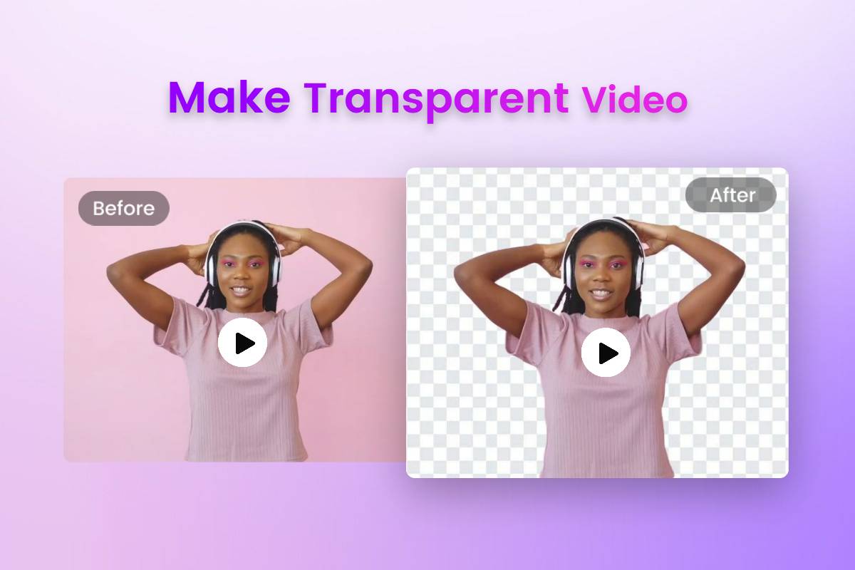 Make the video transpartent showing a girl dancing