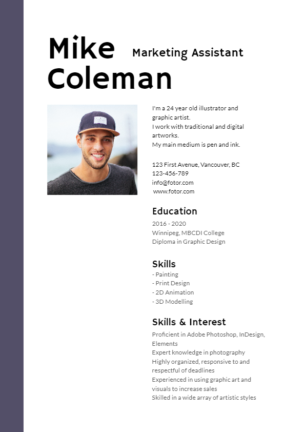 Marketing Specialist Manager CV Template