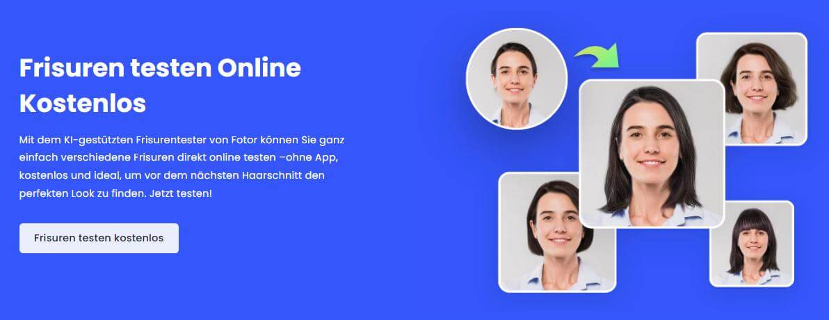 Bannerbild von Fotor Frisuren Simulator feature Seite