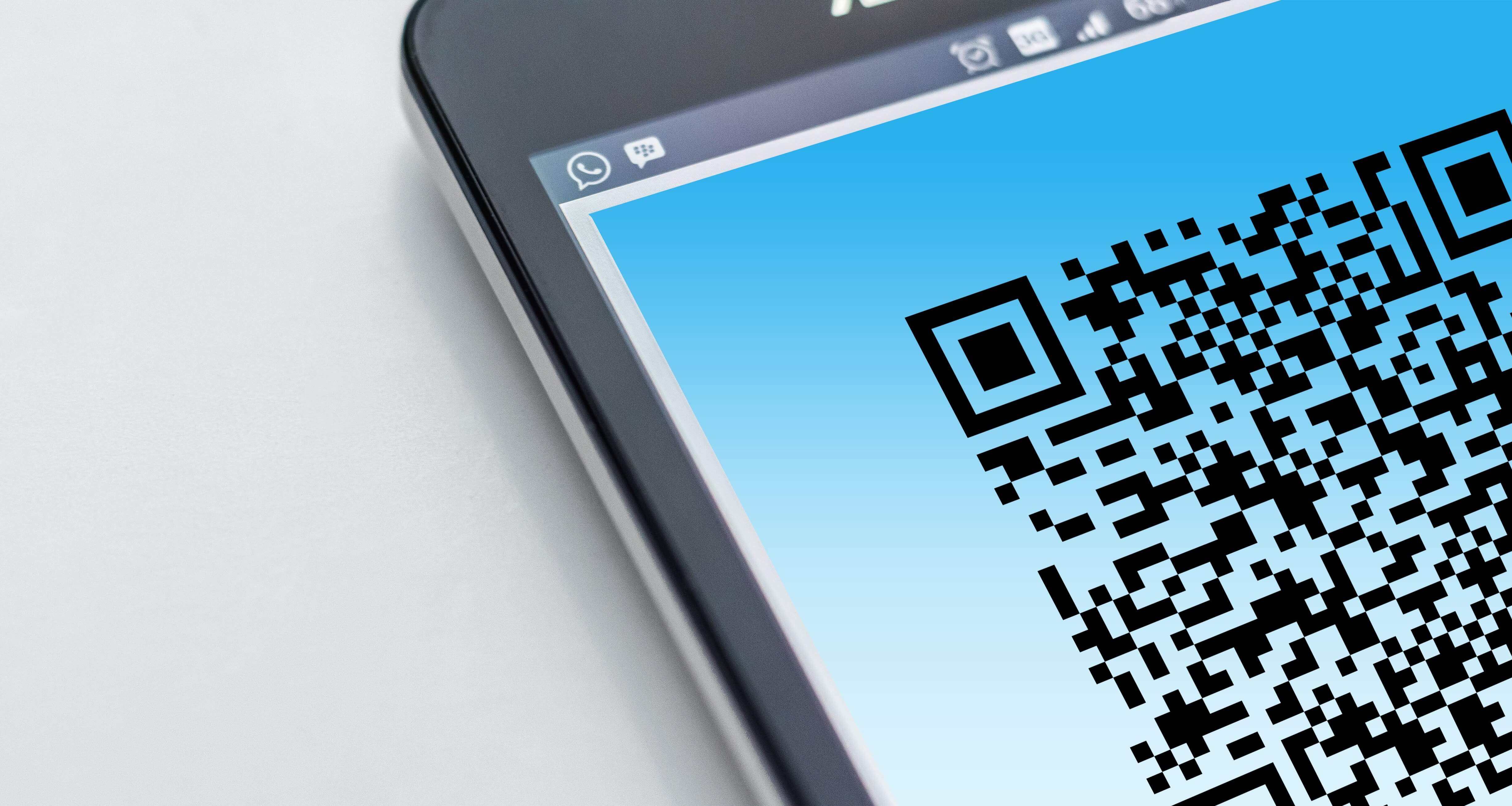 Mobile phone display QR code