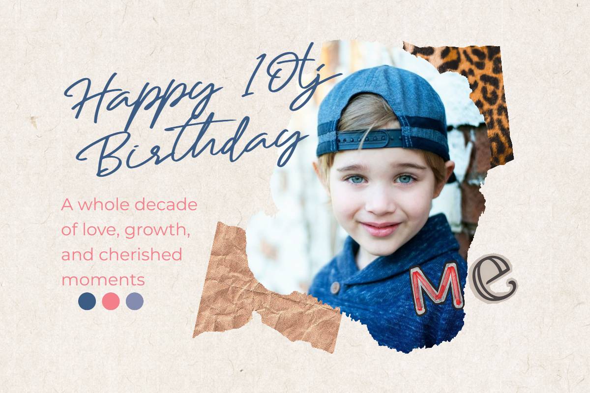 Modern Fashion Photo Collage Birthday Celebration Card
