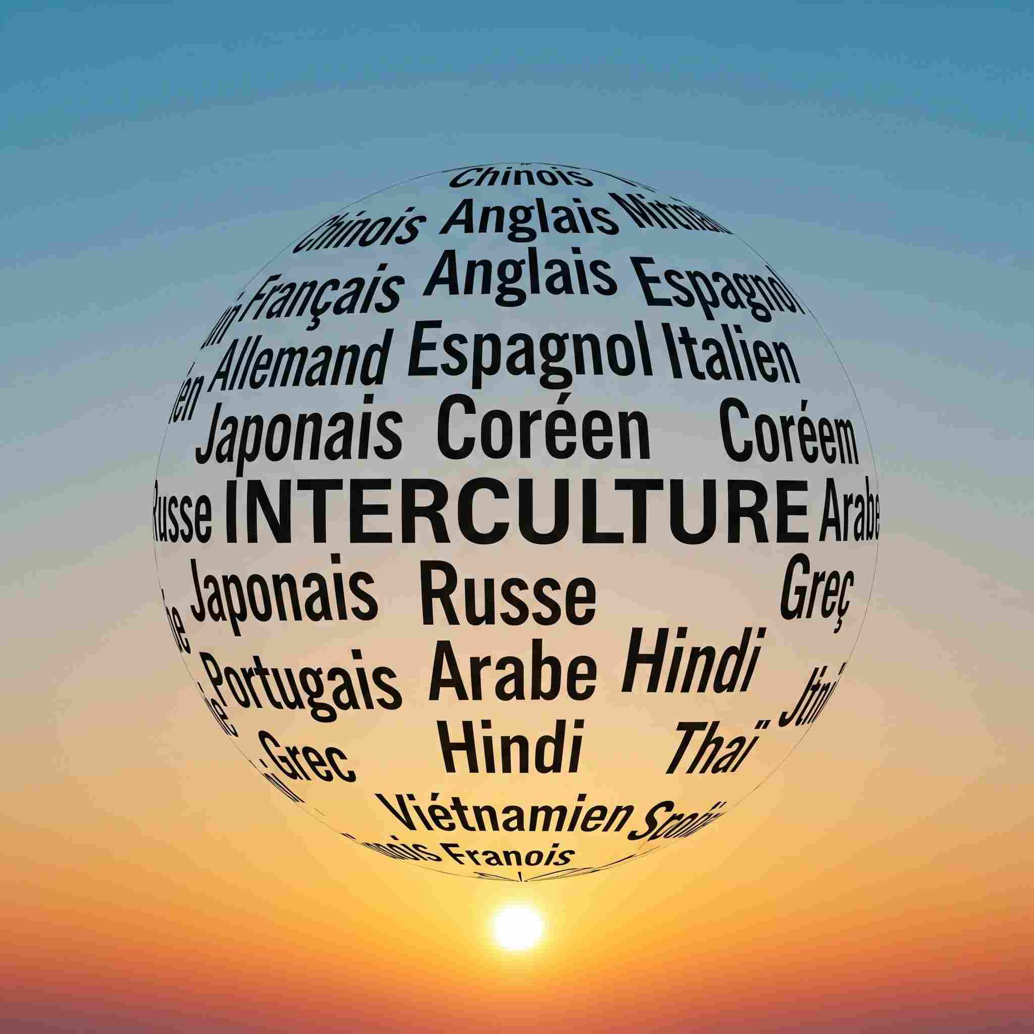 Nuage de mots sur le thème d'interculture généré par le modèle Nano Banana