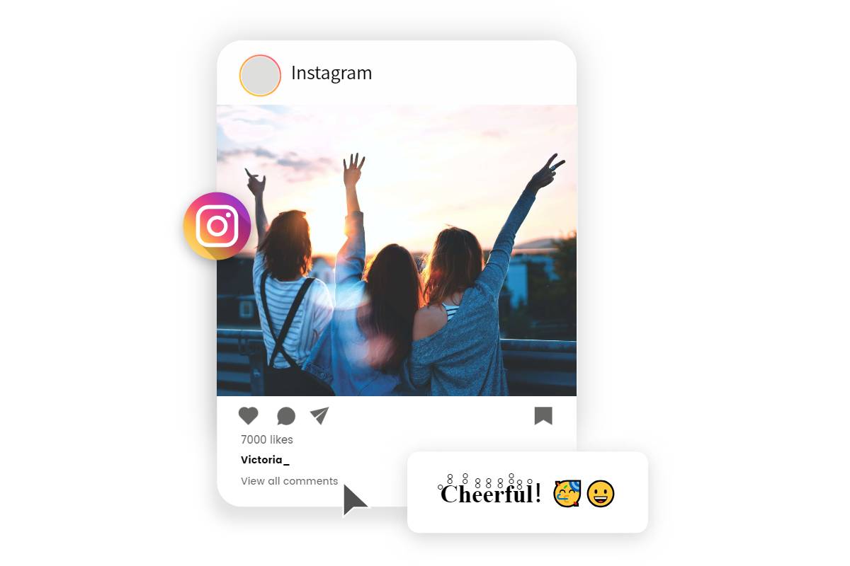 One word comment with stylish font for girl pic on Instagram