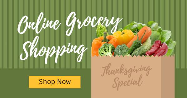 Online Grocery Shopping Banner Ad by Fotor