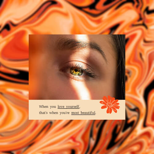 Orange Beautiful Girl‘s Eye Photo Collage