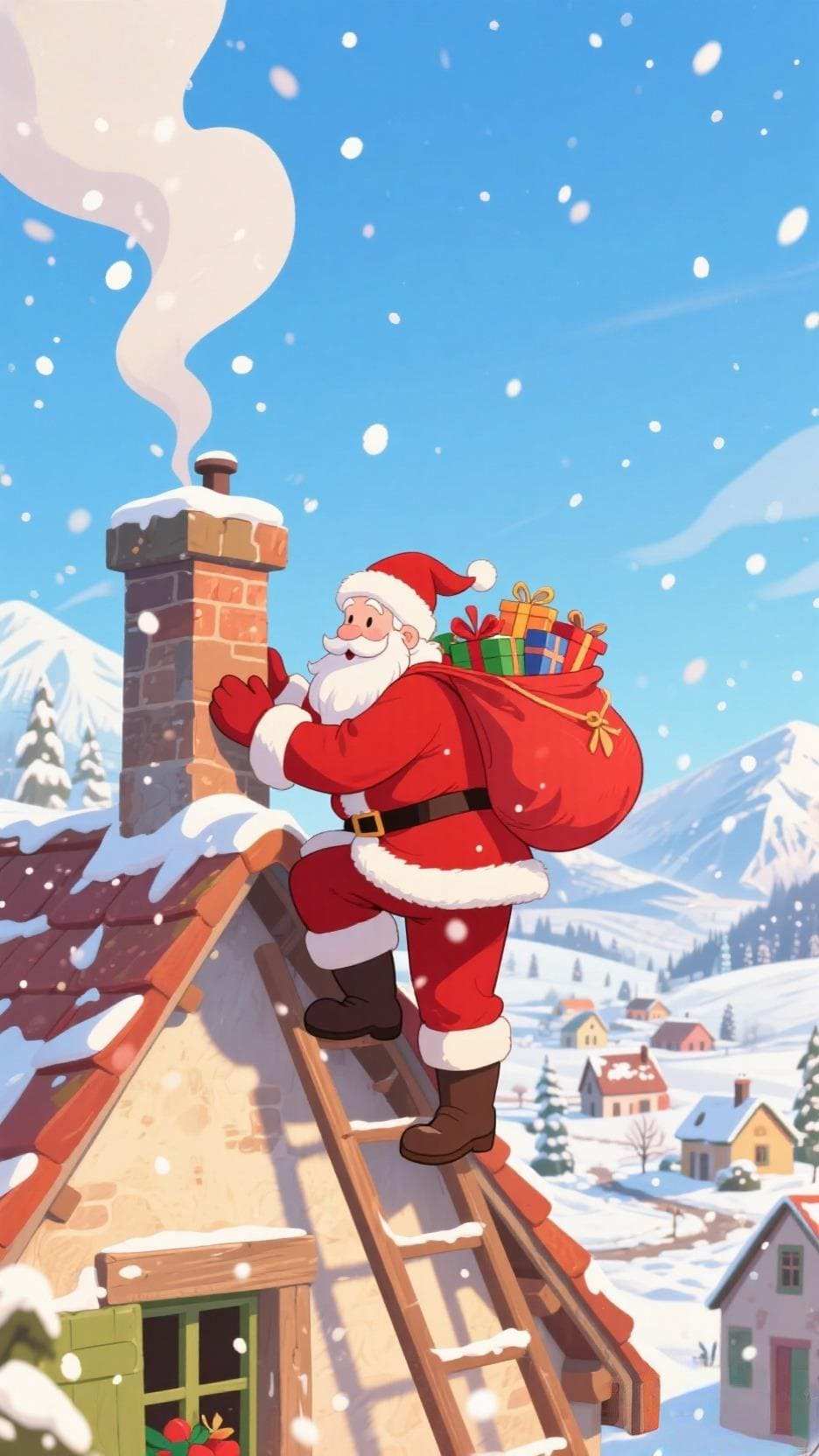 Père Noël livrant des cadeaux