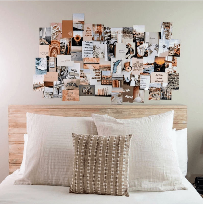 Photo collage ideas for bedroom wall