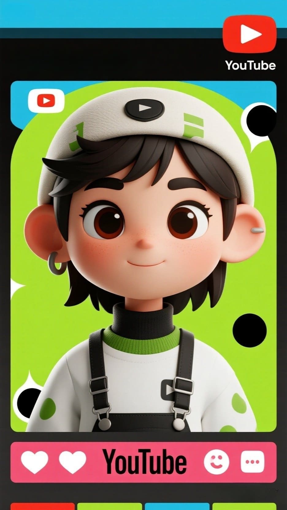 Photo professionnelle créative de style cartoon 3D d'un youtuber