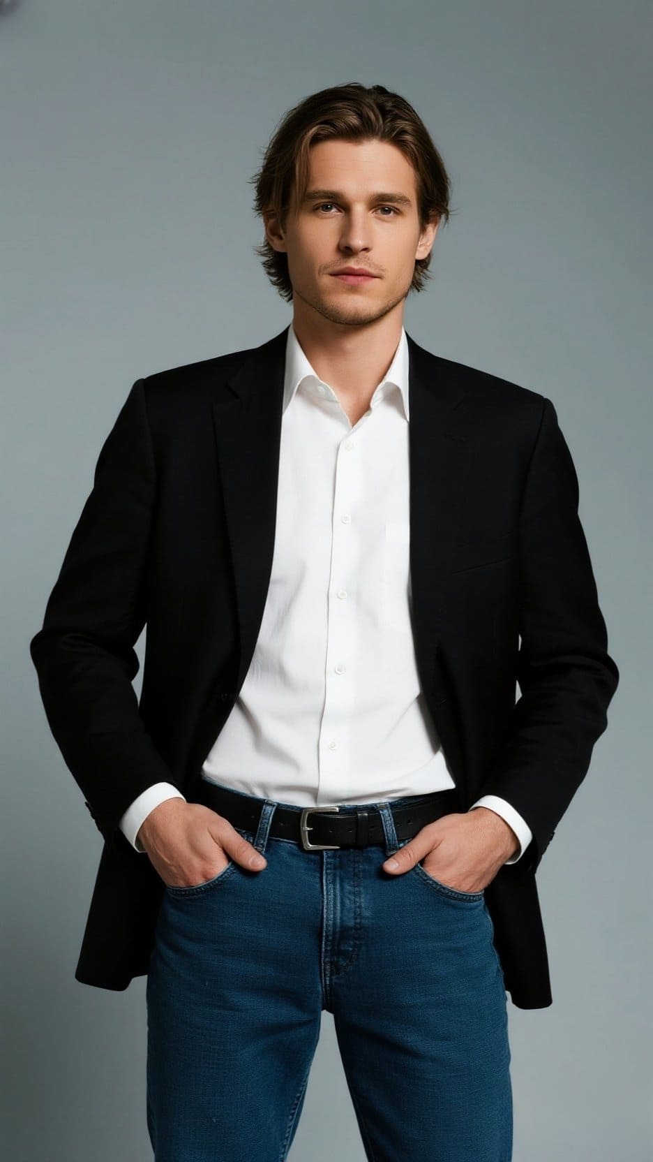 Photo professionnelle d'un homme stylé qui a les mains dans les poches