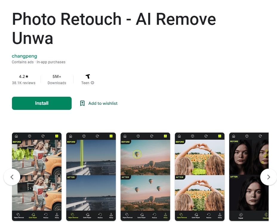 Photo retouch app on google play