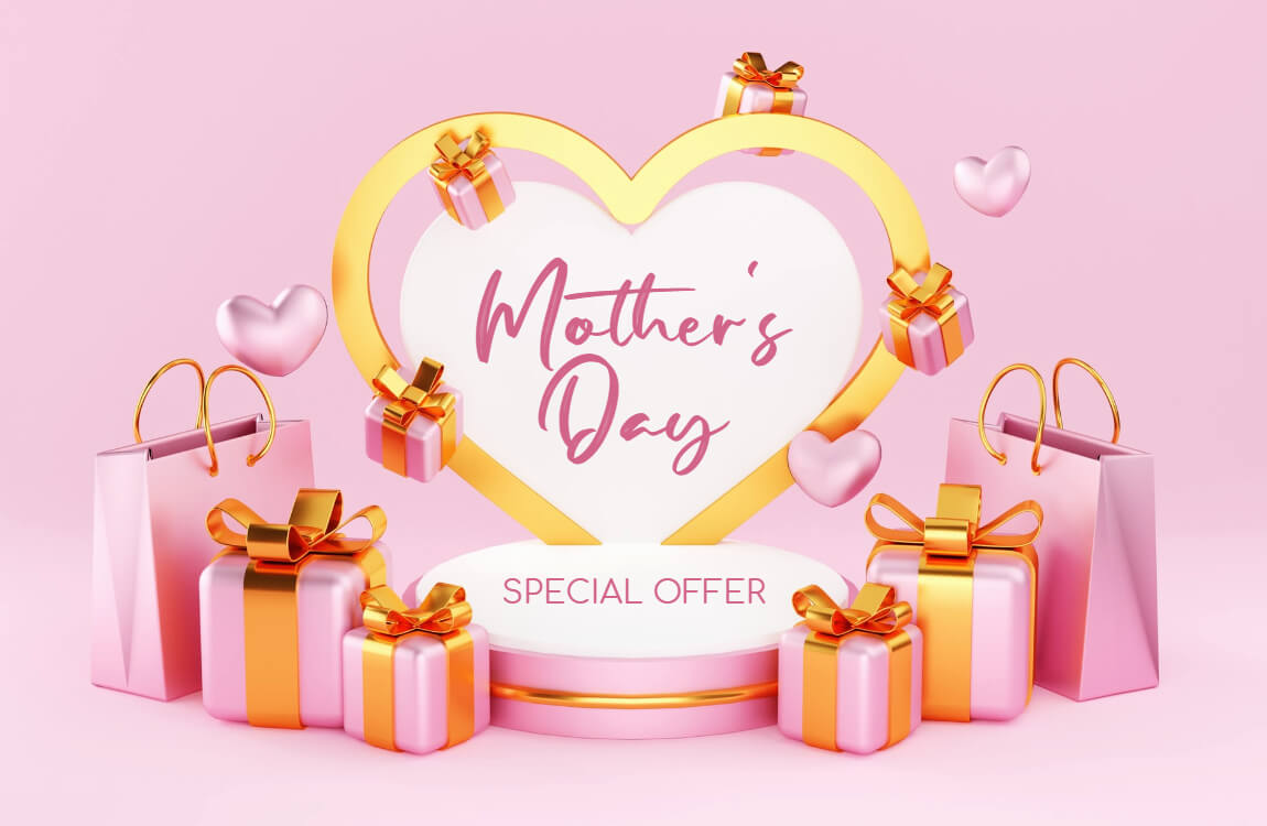 Pink 3D mother's Day graphic design