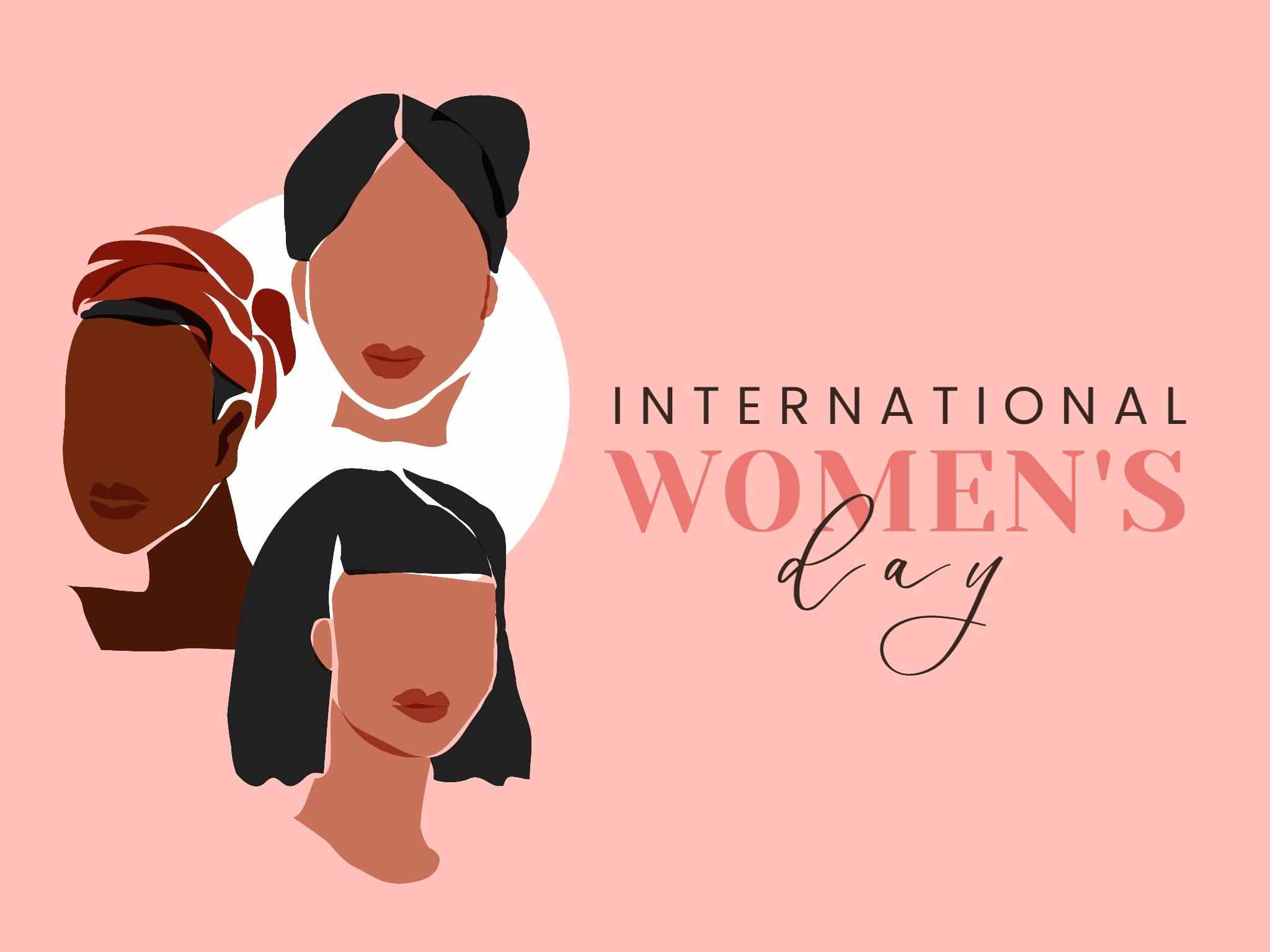 pink and brown illustration international women's day