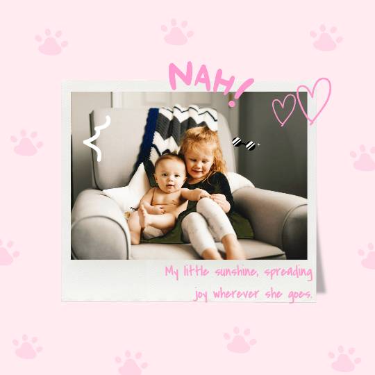 Pink Cute Paw Print Background Photo Collage