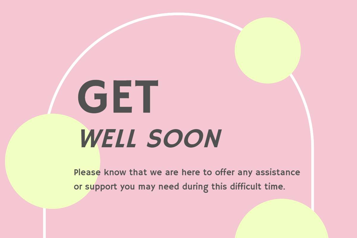 Pink Dots Get Well Soon Card