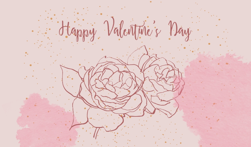 Pink Flower Valentine‘s Day Card
