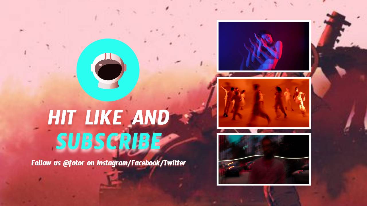 pink gradient youtube thumbnail with three fancy pictures