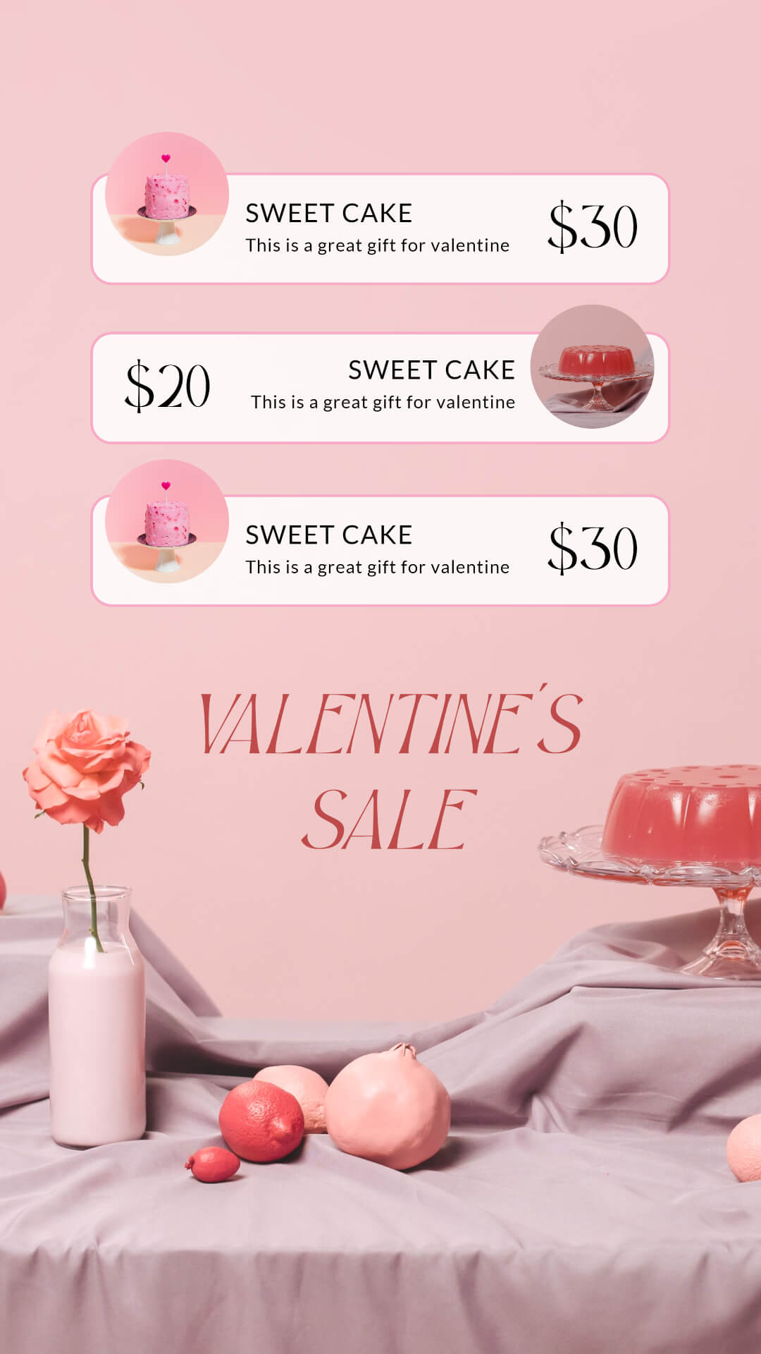 Pink Valentine's Day Sale Promotion Instagram Story