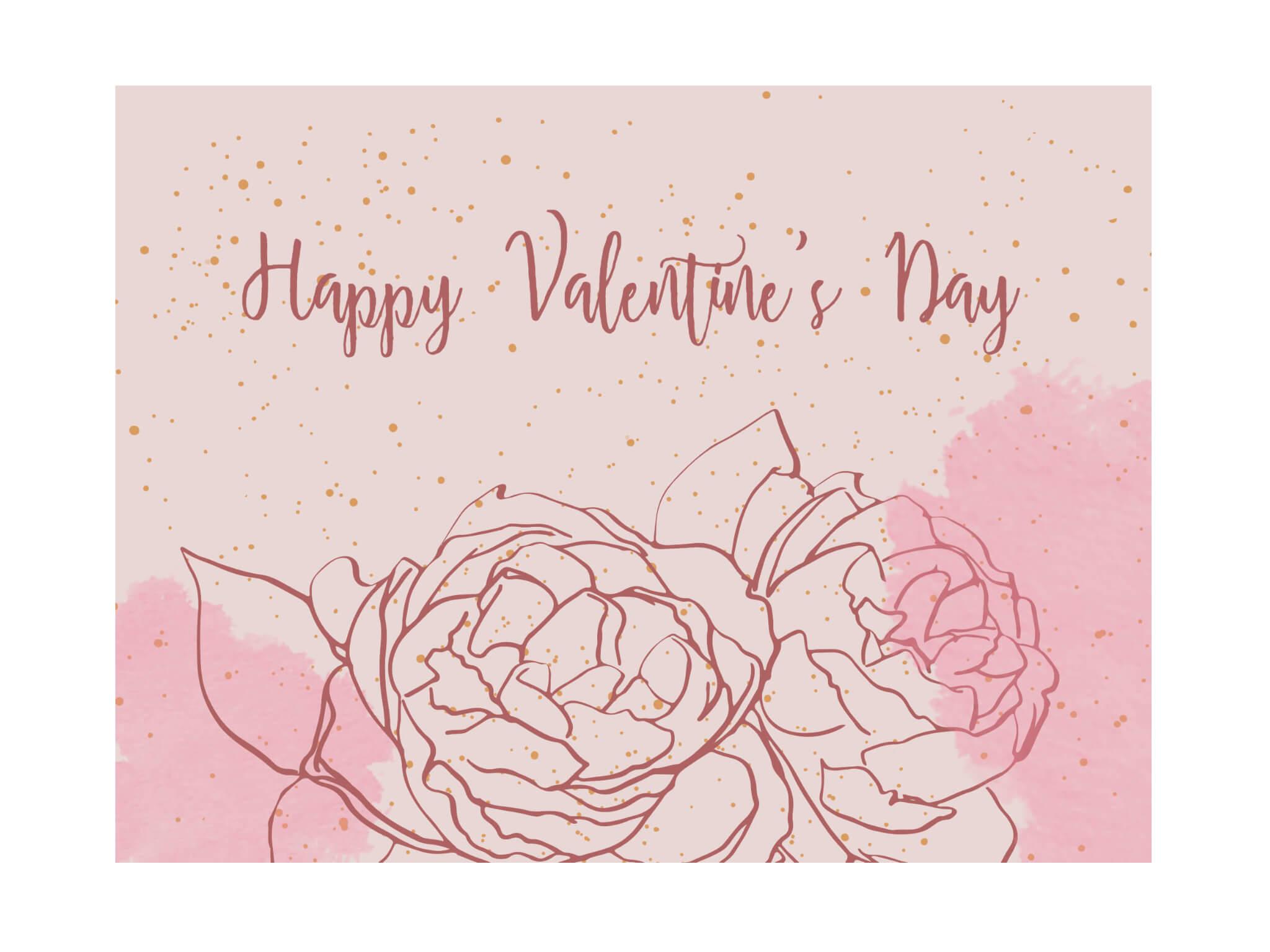Pink rose Valentines Day Wish card