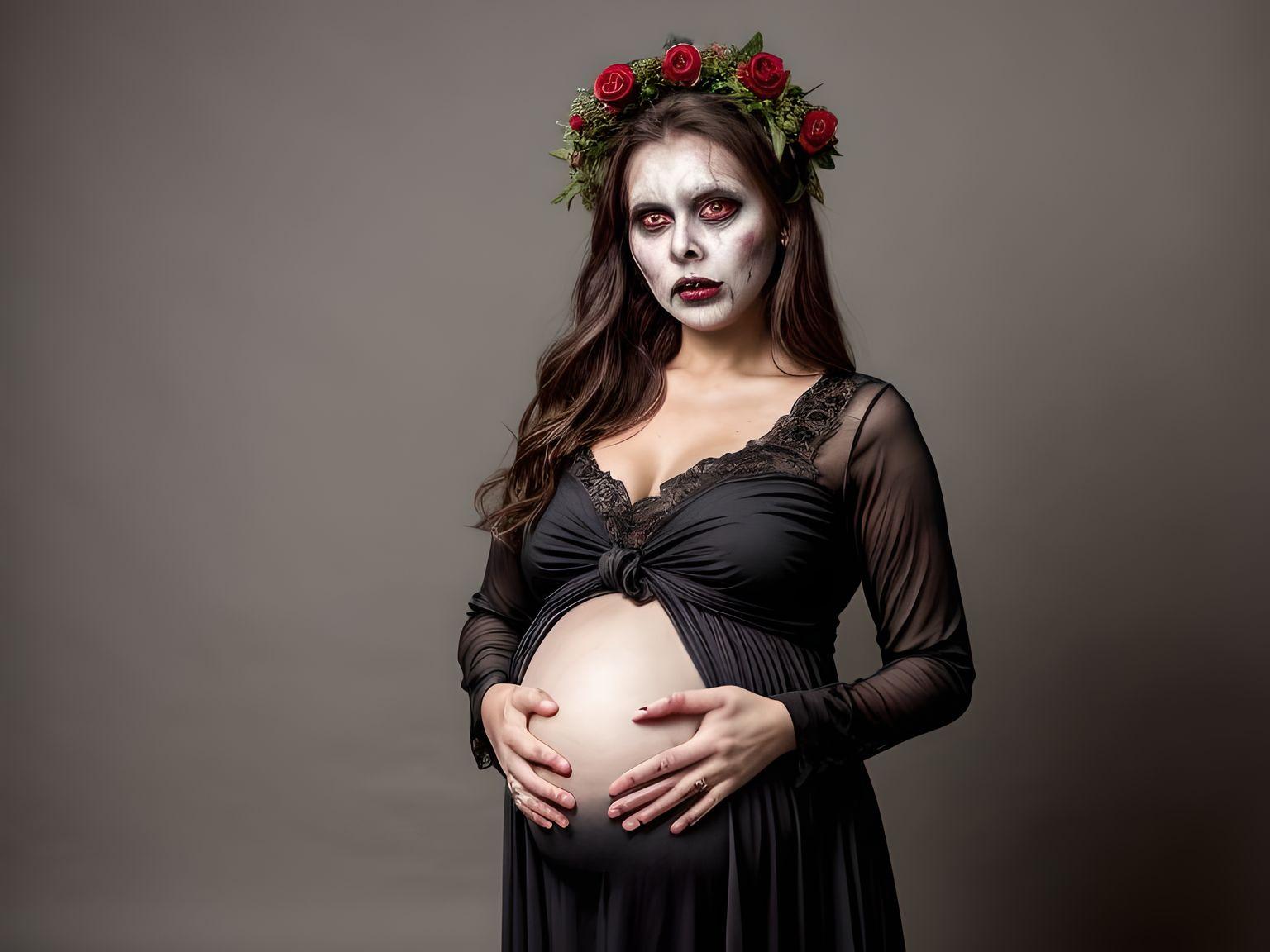 Pregnant women dressed as zombies