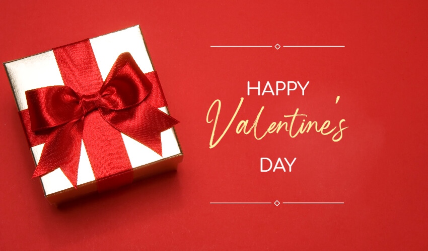 Red Gift Valentine Love Wish Card