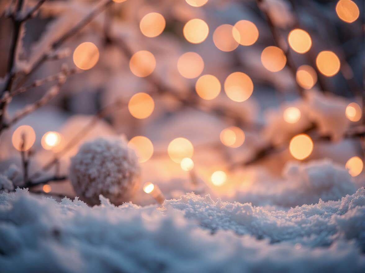 Schneeflocken mit weihnachtlichem Hintergrund