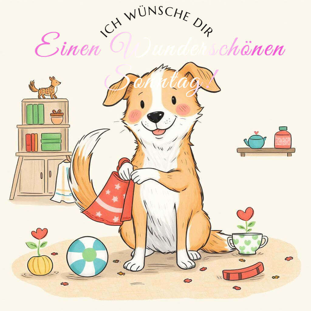 Schönen Sonntag Bild im Cartoon Stil