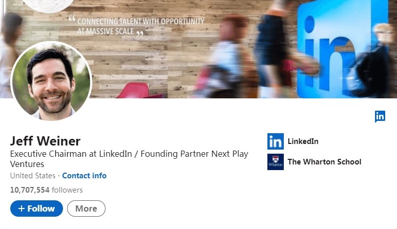 Screenshot of Jeff Weiner's LinkedIn profile picture