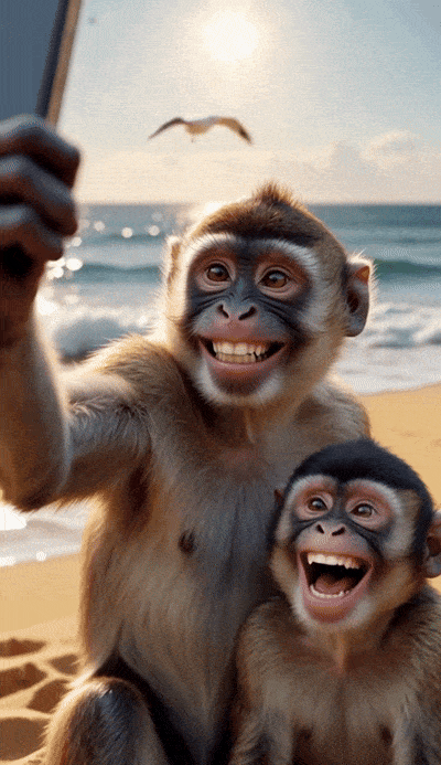 Selfie vidéo d'un gorille