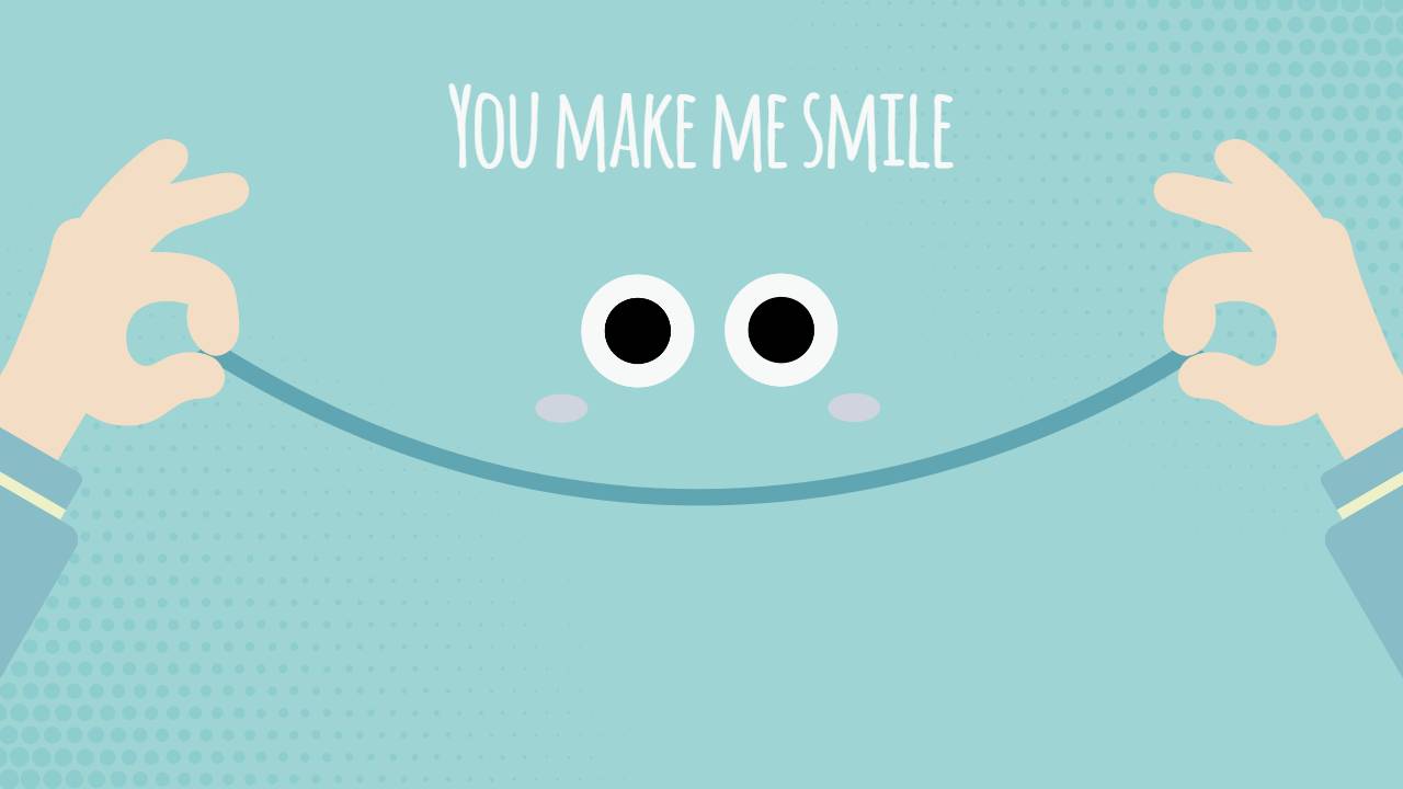 blue cartoon smiling face background for zoom