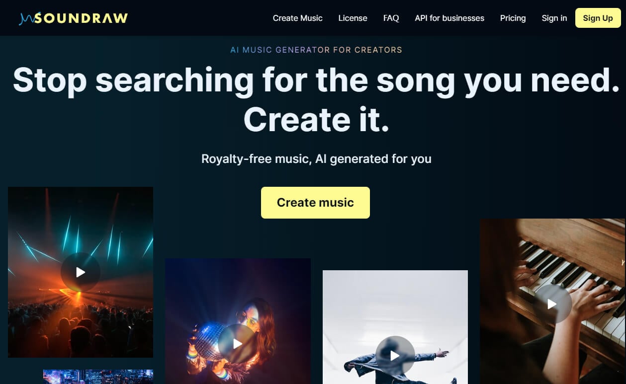 Soundraw - AI Music Generation Website