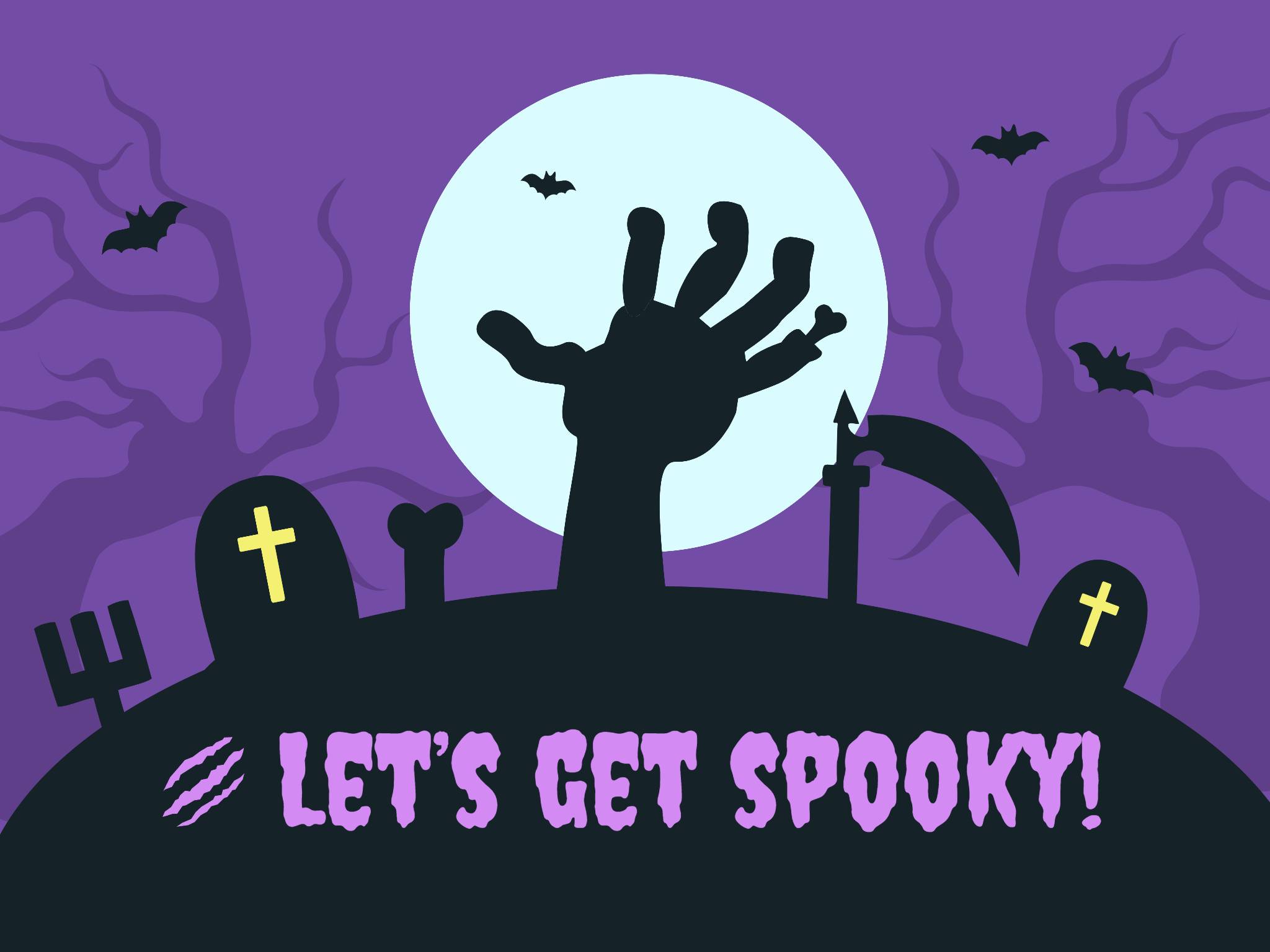 purple spooky halloween card