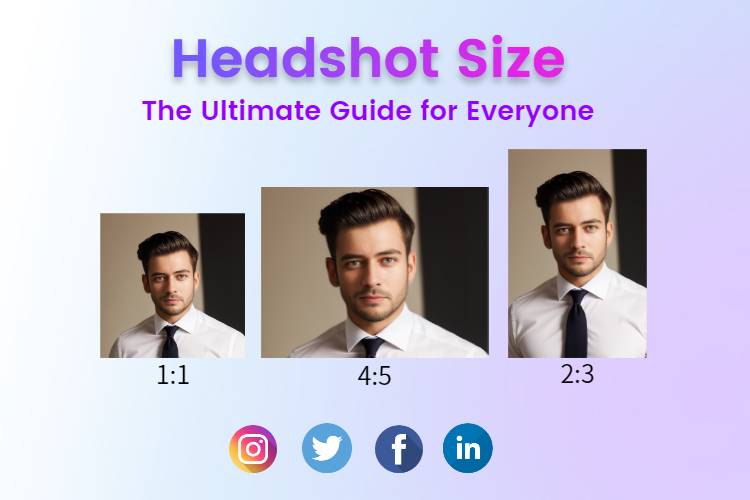 Three headshots of a man in different sizes
