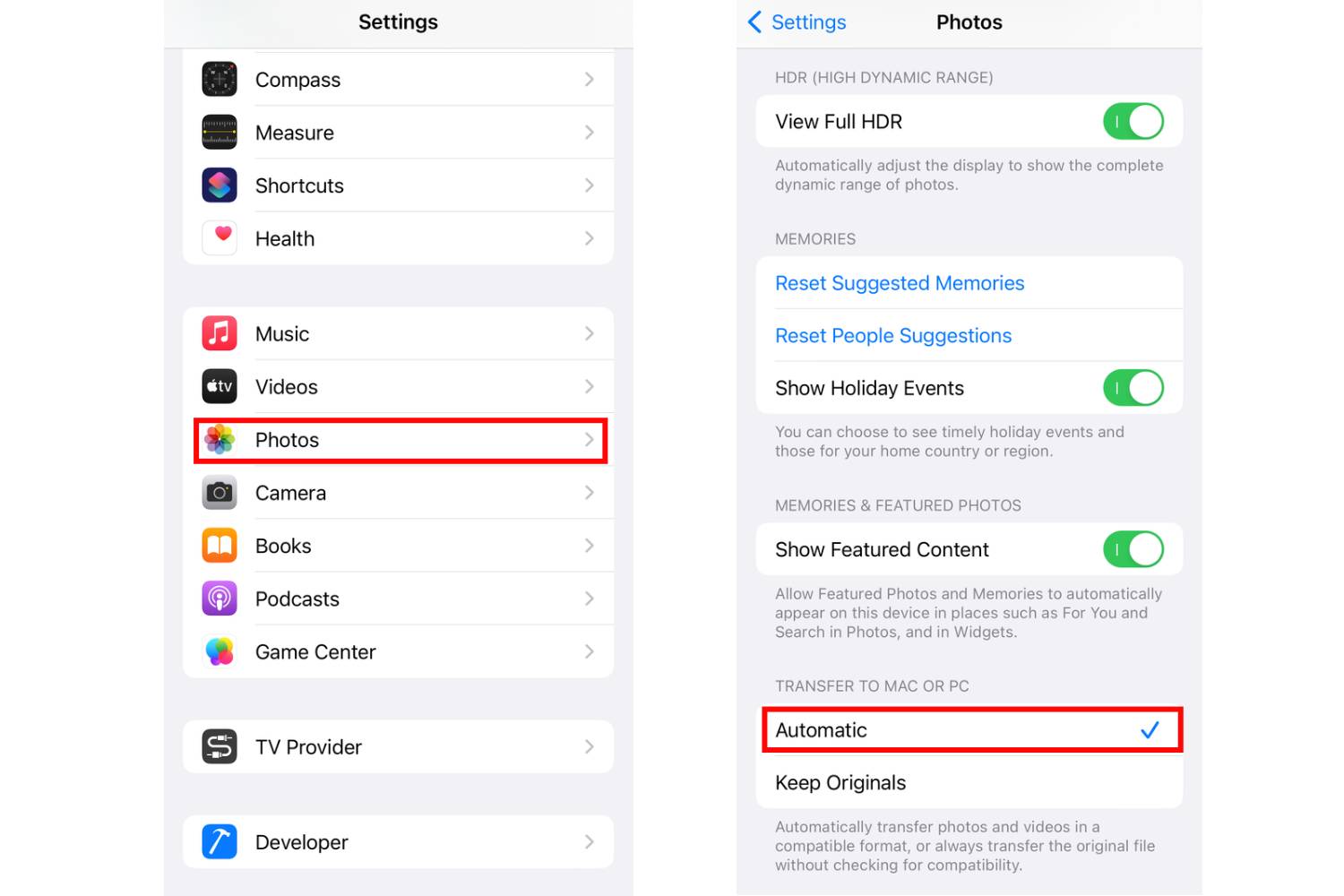 Transfer images to Mac or PC in JPG Format on iPhone