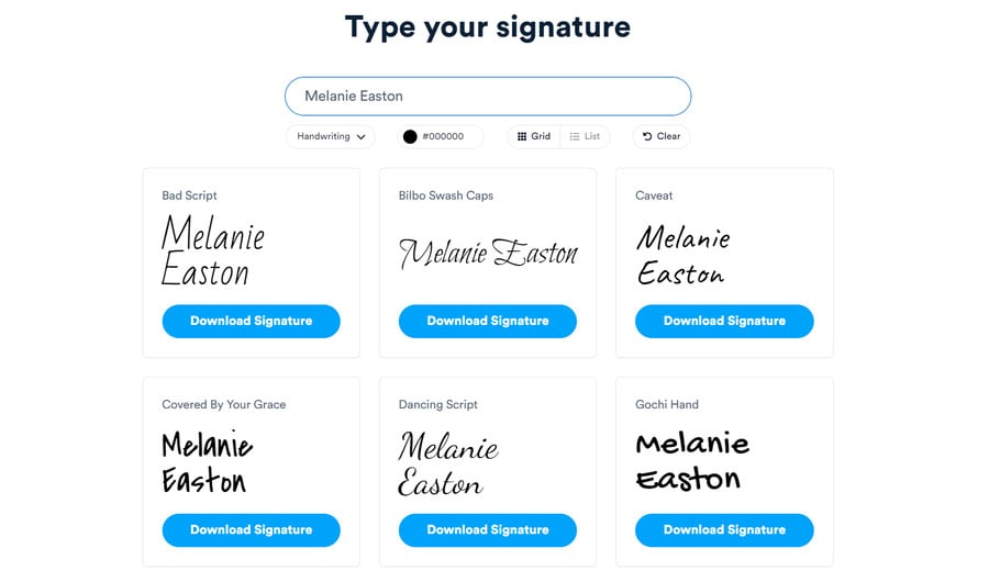 Type signatures on Signaturely