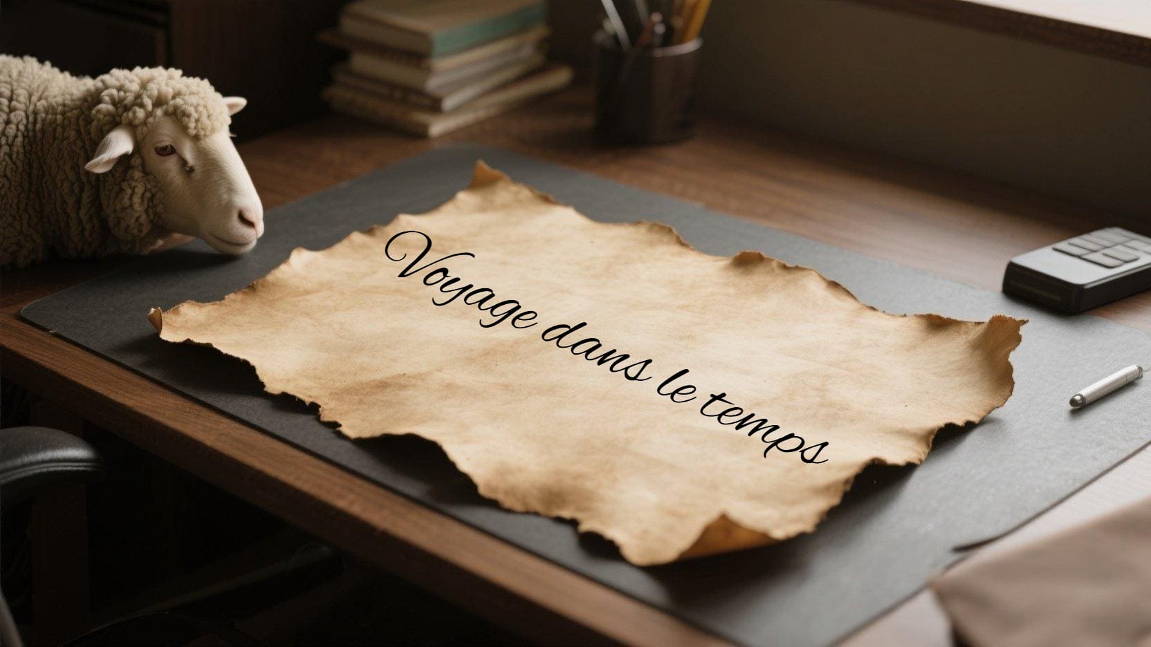 Une image d'un parchemin avec un texte en police d'écriture manuscrite Alex Brush