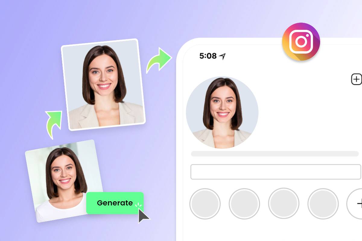 Use AI headshot generator to generate Instagram headshot by selfies