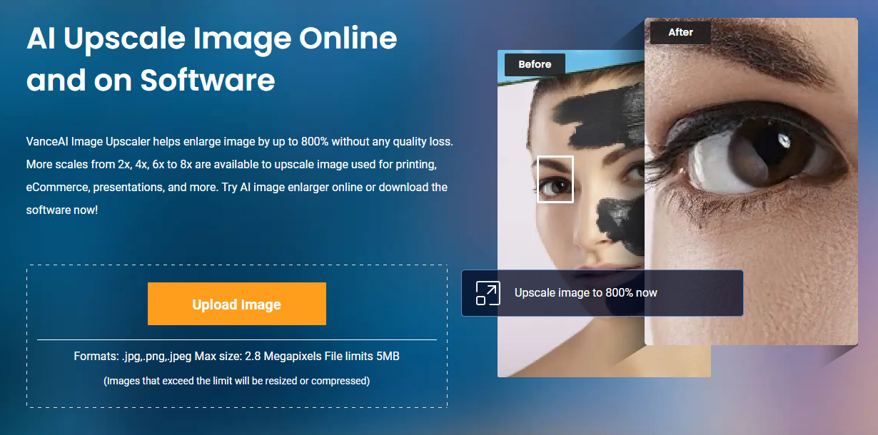 VanceAI image upscaler